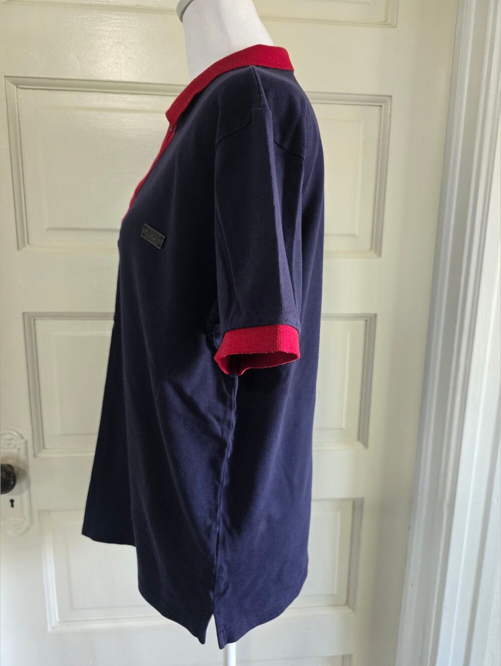 Burberry Navy Polo with Red Trim Short Sleeve Shirt - Picture 5 of 9
